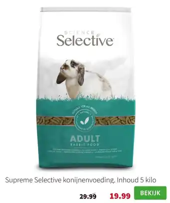 Intratuin Supreme Selective konijnenvoeding. Inhoud 5 kilo aanbieding