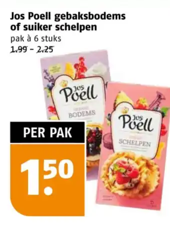 Poiesz gebaksbodems Jos Poell of suiker schelpen aanbieding