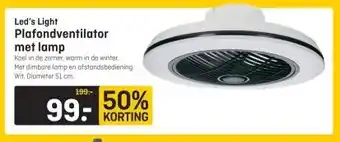 Hubo Plafondventilator met lamp aanbieding