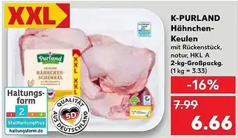 Kaufland DE K-PURLAND Hähnchen-Keulen aanbieding