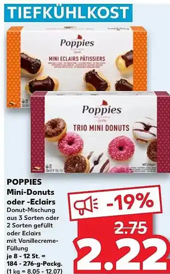 Kaufland DE POPPIES Mini-Donuts oder -Eclairs aanbieding