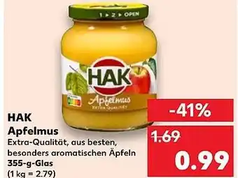 Kaufland DE HAK Apfelmus aanbieding