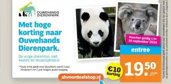 Albert Heijn Met hoge korting naar Ouwehands Dierenpark. aanbieding