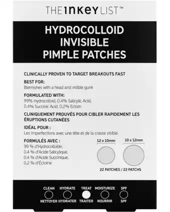 ICI Paris XL The Inkey List Hydrocolloide Pleisters Voor Onzichtbare Puistjes The Inkey List - Pimple Patch Hydrocolloïde Pleisters Voor O aanbieding