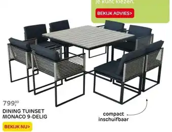 Praxis DINING TUINSET MONACO 9-DELIG aanbieding