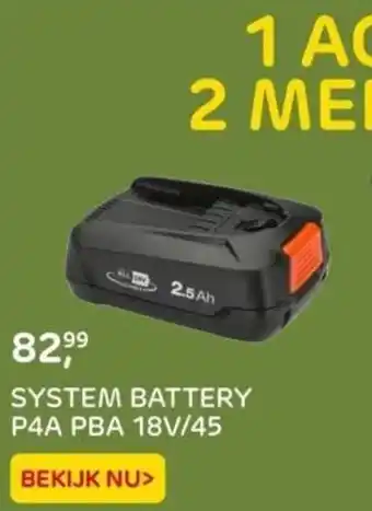 Praxis SYSTEM BATTERY P4A PBA 18V/45 aanbieding