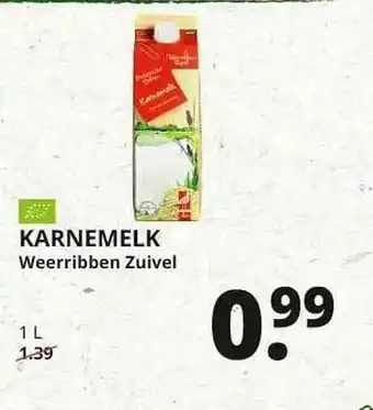 Natuurwinkel KARNEMELK Weerribben Zuivel 1 L aanbieding