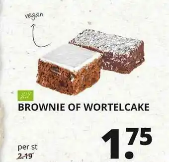 Natuurwinkel BROWNIE OF WORTELCAKE aanbieding