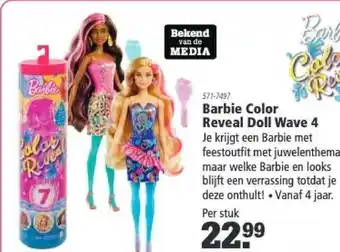 Marskramer Barbie Color Reveal Doll Wave 4 aanbieding