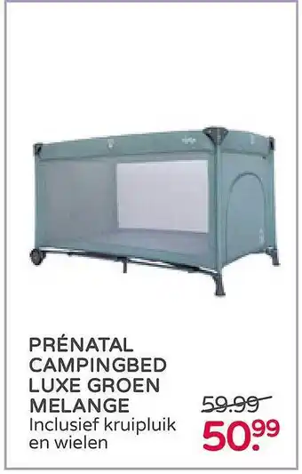 Prenatal Prénatal campingbed luxe groen melange aanbieding