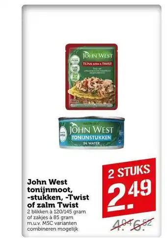 CoopCompact John West Tonijnmoot, -stukken, -Twish Of Zalm Twist aanbieding