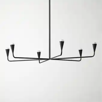 CB2 Meldon Matte Black Chandelier aanbieding