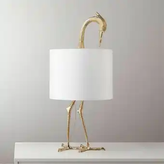 CB2 Archibald Brass Bird Table Lamp aanbieding