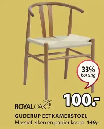 Jysk Royal oak guderup eetkamerstoel aanbieding