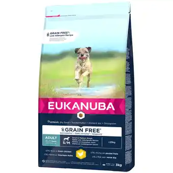 Zooplus 3kg Kip Grain Free Adult Small/Medium Breed Eukanuba Hondenvoer aanbieding