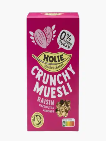 Flink Holie Crunchy Muesli Raisin & Nuts 400g aanbieding