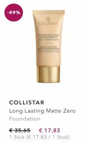 Douglas Collistar long lasting matte zero foundation aanbieding