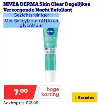 Bol.com NIVEA DERMA Skin Clear Dagelijkse Verzorgende Nacht Exfoliant aanbieding