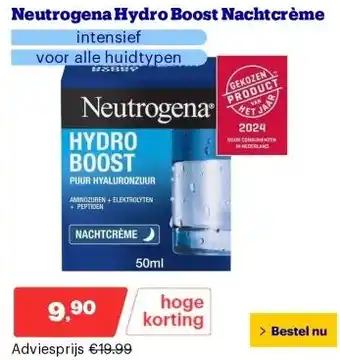 Bol.com Neutrogena Hydro Boost Nachtcrème aanbieding