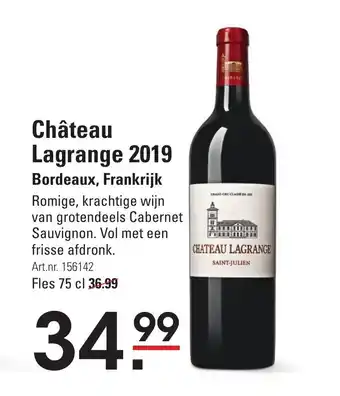 Sligro Chateau Lagrange 2019 Bordeaux, Frankrijk 75 cl aanbieding