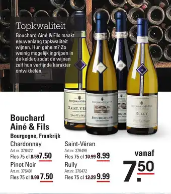 Sligro Bouchard Aine & Fils Chardonnay 75 cl aanbieding