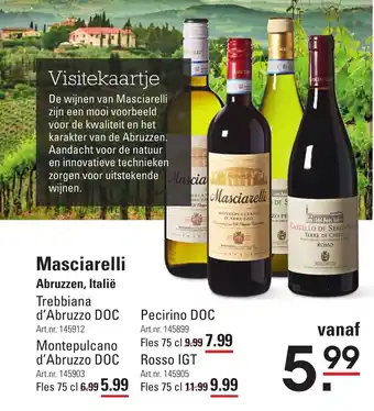 Sligro Masciarelli Montepulcano d'Abruzzo DOC 75 cl aanbieding