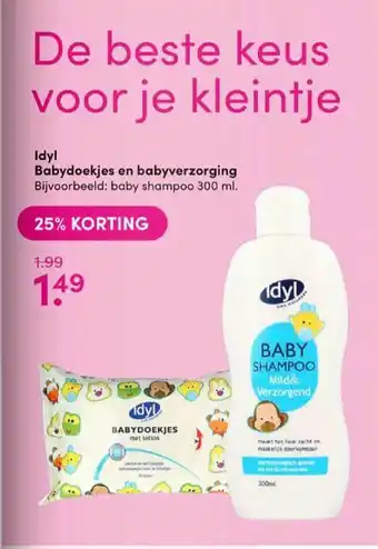 Drogisterij Visser Idyl babydoekjes en babyverzorging aanbieding