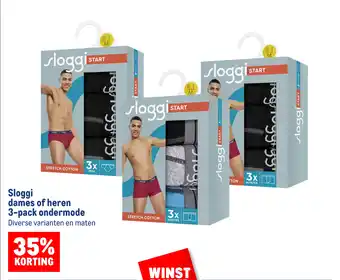 Makro Sloggi dames of heren 3-pack ondermode aanbieding