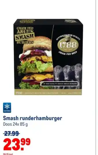 Makro Smash runderhamburger aanbieding