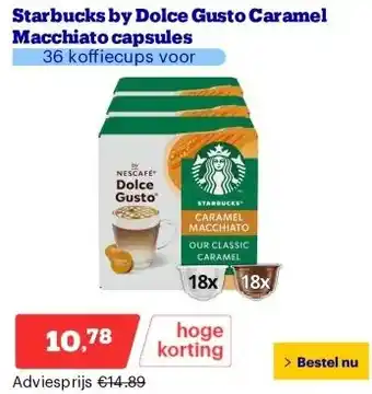 Bol.com Starbucks by Dolce Gusto Caramel Macchiato capsules aanbieding