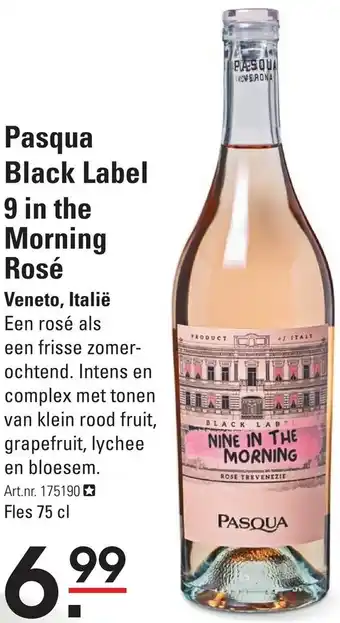 Sligro Pasqua Black Label 9 in the Morning Rosé 75 cl aanbieding