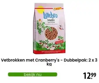 Zooplus Vetbrokken met Cranberry's - Dubbelpak: 2 x 3 kg aanbieding