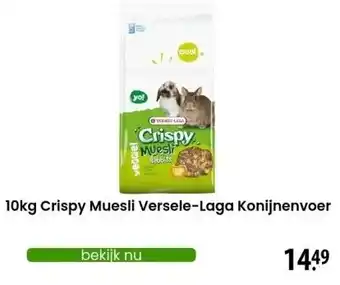 Zooplus 10kg Crispy Muesli Versele-Laga Konijnenvoer aanbieding
