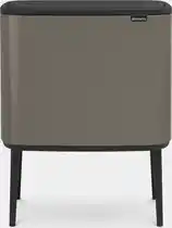 Bol.com Brabantia Bo Touch Bin Prullenbak - 11 + 23 liter - Afvalscheiding - Platinum aanbieding
