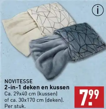 ALDI NOVITESSE 2-in-1 deken en kussen aanbieding