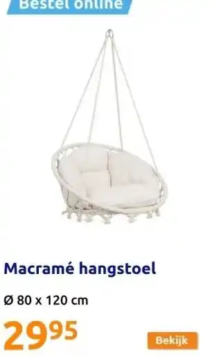 Action Macramé hangstoel aanbieding