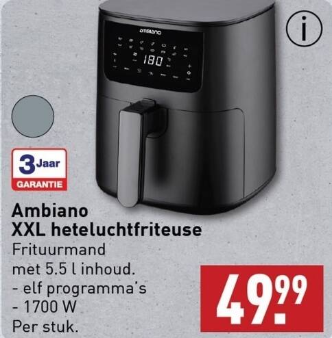 DMS XXL Heteluchtfriteuse, 6 liter, oven, heteluchtgrill, cooker