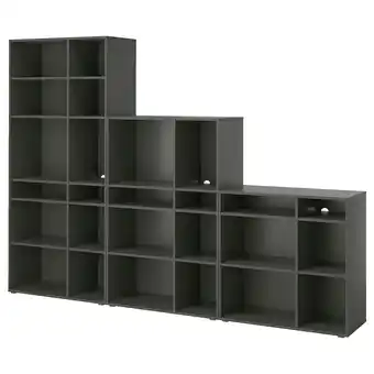 IKEA Vihals Plankencombinatie, donkergrijs, 286x37x200 cm aanbieding