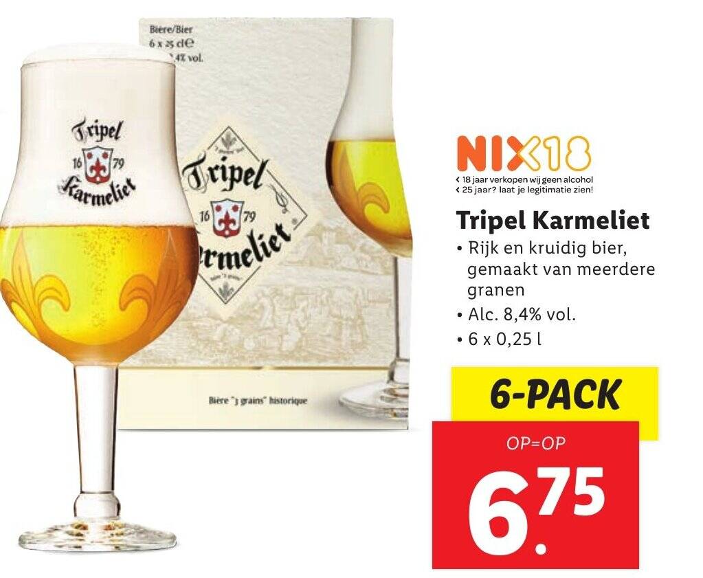 Trippel Karmeliet - Lot De 6 Verres Neuf - 25 Cl - Collection Officielle