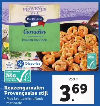 Lidl Reuzengarnalen Provençaalse stijl 250g aanbieding