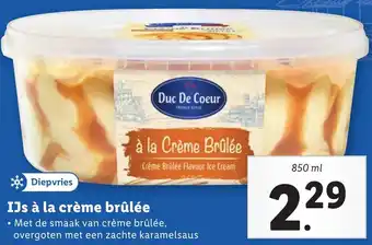 Lidl IJs à la crème brûlée 850ml aanbieding