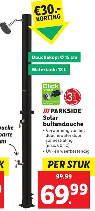 Lidl PARKSIDE Solar buitendouche aanbieding