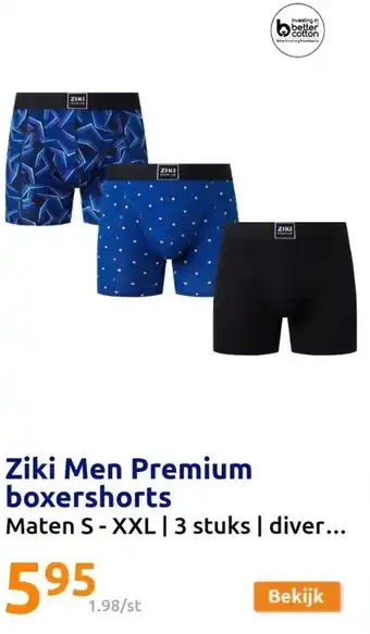 Action Ziki Men Premium boxershorts aanbieding
