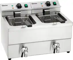 Bol.com Bartscher Dubbele-friteuse met aftapkranen | 58(b) x 55(d) x 41(h) cm aanbieding