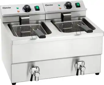 Bol.com Bartscher Dubbele-friteuse met aftapkranen | 58(b) x 55(d) x 41(h) cm aanbieding
