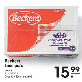 Sligro Beckers Loempia's aanbieding
