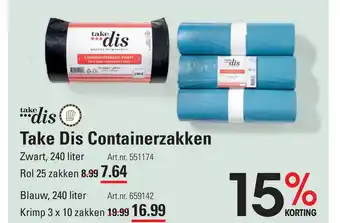 Sligro Take Dis Containerzakken aanbieding