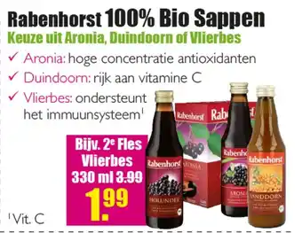 Gezond & Wel Rabenhorst 100% Bio Sappen 330ml aanbieding