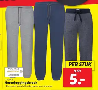 Lidl Livergy Herenjoggingsbroek aanbieding