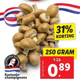 Lidl Kastanje-champignons 250 Gram aanbieding